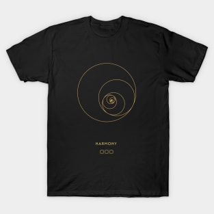 Harmonious Spiral: Fibonacci Golden Ratio Element T-Shirt